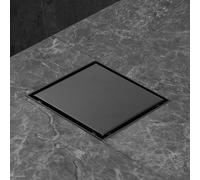 iYueMps Canaleta de Ducha Cuadrada Negro 15 x 15cm,2 en 1 Desagüe de Ducha de Acero Inoxidable con Antiolores y Filtro de Pelo, Desague Ducha Cuadrada