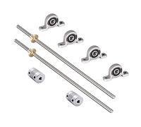iYueMps Juego de 2 plomo tornillo 3D T8 de 1000mm OD 8mm de paso 2mm plomo 4mm, incluye plomo varilla barra lineal, tuerca de latón, eje de acoplamiento, rodamiento Verticales