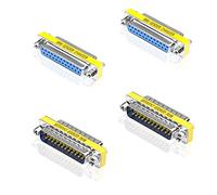 iYueMps Paquete de 4 acopladores DB25 DB25 macho a macho D-SUB conector hembra a hembra RS232 adaptador de puerto de transferencia de datos de 25 pines