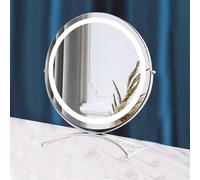 IYUESQ 30/40/50cm Large Vanity Makeup Mirror with Lights, 3 Color Lighting Modes | Round Lighted Up Vanity Mirror with Dimming LED Halo,Tabletop Beauty Mirrors Touch Control White/Black/