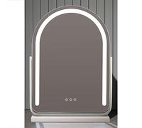 IYUESQ 360°Rotation Vanity Mirror with LED Light, A-rechargeableVanity Mirror, B-Non-Rechargeable Makeup Mirror, 3 Color Lighting, Smart Touch Control(A - White,40 * 60cm/15.7 * 23.6in)