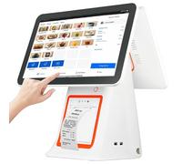 IYUESQ Caja registradora Inteligente Todo en uno con Pantalla táctil Dual de 15,6", Impresora térmica integrada de 58 mm, TPV para pequeñas Empresas, Compatible con Windows/Android, más