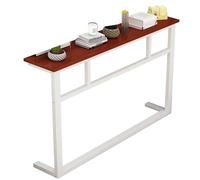 IYUESQ Consola Estrecha con Espacio de Almacenamiento - Mesa de sofá Estrecha, Estructura de Acero Resistente, Ideal para recibidor, mesita de Noche y radiador, Color marrón Claro, 140 x