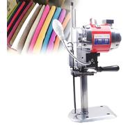 IYUESQ Cortadora de Tela eléctrica Vertical con iluminación LED, cortadora de Tela rotativa eléctrica de Gran tamaño, máquina Industrial, Corte automático de Cuero, Caucho y cartón de 15"