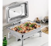 IYUESQ Juego de Calentadores de Alimentos de Acero Inoxidable para Buffet, Calentador de Alimentos Comercial, Temperatura Ajustable, Gran Capacidad, fácil de Limpiar, para Fiestas y Cater