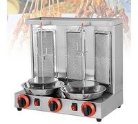 IYUESQ Máquina eléctrica/a Gas para Hacer Kebab, máquina para Hacer Kebab de Pavo sin Humo, Horno Barbacoa Vertical Giratorio de 360° en Color Plata Uso doméstico o comerc