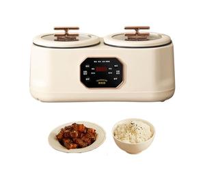 IYUESQ Olla de cocción Lenta de 3,6 L y 1200 W, Olla eléctrica con función de Reserva de 24 Horas y conservación del Calor Durante 8 Horas, Calentador de Alimentos de Doble Olla para Camp