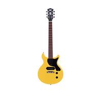 IYV ILJR-200 - Guitarra eléctrica de 6 cuerdas con cuerpo de tilo macizo, color amarillo TV, derecha