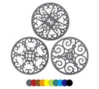 IYYI Tapete de Silicona con salvamanteles, Almohadillas Calientes Multiusos de 7.87", Resistentes al Calor, Antideslizantes para Platos, mesas de encimeras, Juego de 3