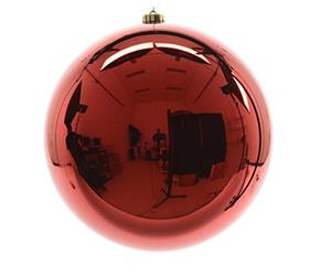 Izaneo - Bola de Navidad brillante rojo XXL, 25 cm