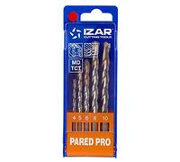 Izar 30220 Juego Broca Punta Metal Duro Pared Profesional 1886, 5 Piezas,