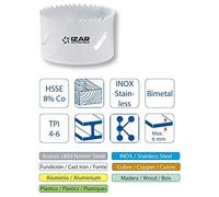 Izar 30302 Sierra Corona Metal/Madera, HSSE 8% Co, 1645, TPI 4-6, 35 mm Diámetro Corte