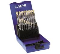 Izar 59234 Juego Brocas 1015, DIN 338, 1-10 x 0.50 mm, HSS, Zirkonio, 19 Piezas