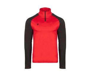 Izas - Camiseta Polar para Hombre - Camiseta Manga Larga con Cuello Alto y Cremallera - Forro de Invierno, Ligero y de Secado Rápido - Ideal para Actividades al Aire Libre - Taku Rojo y Negro - XL