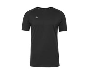 Izas- Camiseta Técnica para Hombre con Tecnología Dry Fit - Camiseta Deportiva de Manga Corta con Hydrospeed Que Expulsa el Sudor a la Superficie y Mantiene Seca la Piel - Creus Negro - Talla S