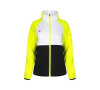 Izas - Chaqueta Técnica Deportiva con Capucha para Mujer - BARR M S/C - Tejido Bielástico - Ideal para Senderismo - White/Yellow Fluor - Tallas XS-2XL
