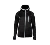 Izas - Cortavientos para Mujer - Chaqueta Técnica Ligera con Capucha - Tecnología Mount-Tex que Expulsa el Sudor y Mantiene Seco - Tejido Impermeable que Repele el Agua - Argon Negro y Plateado - L
