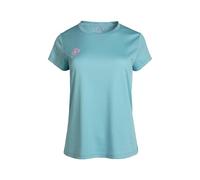 Izas Creus Camiseta Técnica Manga Corta de Mujer para Running y Outdoor, Tejido Dry and Hydrospeed, Ligera y Transpirable, Costuras Planas Antirroces, Secado Rápido. Sky Blue. S