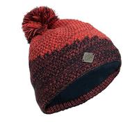 Izas Kazbek Gorro de Invierno para Hombre y Mujer de Punto con Forro Interior Polar Extra Cálido. Gorro Elástico y Transpirable con Pompón para el Frío, Nieve y Esquí. Color Azul y Naranja