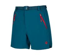 Izas - Pantalón Corto de Montaña para Hombre - Pantalón de Trekking y Senderismo - Tecnología Dry Fit Que Expulsa el Sudor a la Superficie - Transpirable y de Secado Rápido - Rillo Rojo y Aqua - XS