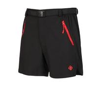 Izas - Pantalón Corto de Montaña Unisex - Pantalón de Trekking y Senderismo - Tecnología Dry Fit Que Expulsa el Sudor a la Superficie - Transpirable y de Secado Rápido - Rillo Rojo y Negro - XS
