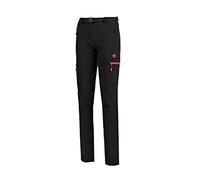 Izas - Pantalón de Senderismo para Mujer - Pantalón Trekking Impermeable y con Bolsillos de Cremallera - Bajo Ajustable Que Protege del Frío - Secado Rápido - Chamonix FW Negro y Fucsia - XXL