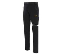 Izas - Pantalón Técnico de Senderismo para Hombre - Pantalón de Trekking Desmontable - Cómodo y Versátil - Tejido Impermeable Elástico - Secado Rápido - Willow Negro, Gris Oscuro y Naranja - XL