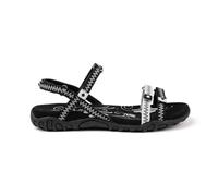 Izas Sandalias de Senderismo para Mujer - Sandalias Planas de Verano para Trekking y Caminar, Diseño Ergonómico con 4 Ajustadores, Calzado Combinado Deportivo. Color Blanco y Negro Talla 39