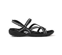 Izas Tencelle V4 Sandalias de Mujer para Verano para Senderismo y Trekking. Calzado de Caminar Deportivo y Cómodo. Sandalias Planas con 3 Ajustadores. Color Negro