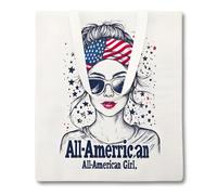 izaya - Bolso para mujer, reutilizable, grande, de tela, diseño de "All-American Girl", ligero y duradero para compras, viajes, universidad, asas largas, idea de regalo