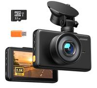 iZEEKER 2.5K Dashcam, Dash CAM Coche 1440P con Tarjeta SD de 32 GB, Camara Coche Grabadora, Pantalla IPS de 3", Visión Nocturna, WDR, Gran 170°, Grabación en Bucle, Sensor G, Modo de Aparcamiento 24H