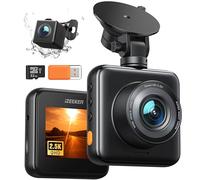 iZEEKER 2.5K Dashcam Delantera y Trasera, Doble Dash CAM Coche con Tarjeta 32G, 1440P Mini Camara Coche Grabadora, 24H Modo Aparcamiento, Grabación en Bucle, G-Sensor, Visión Nocturna, WDR, Gran 170°