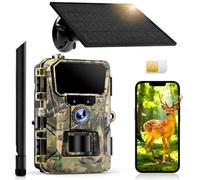 iZEEKER 2 en 1 Solar Cámara de Caza 4G LTE con SIM, HD 48MP con App IP66 | Fototrampeo Nocturna, Batería Recargable de 5200mAh, Detección Movimiento, Sin Wi-Fi