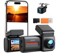 iZEEKER 4K Dashcam Frontal y Trasera, WiFi 6 Dash CAM Coche con Tarjeta 32G, 4K+1080P Camara Coche, Pantalla de 2.99", App, Visión Nocturna, Sensor G, Grabación en Bucle, 24H Monitor de Aparcamiento