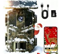 iZEEKER Cámara de Caza Solar, 4K Ultra HD 64MP Camara Fototrampeo con 64GB Micro SD Karte & 5200mAh Batería Recargable, Envio al Movil App y WiFi Bluetooth, Visión Nocturna, IP66 Impermeable