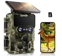 iZEEKER Cámara de Caza WiFi, 4K 60MP Dual Lens Cámara Fototrampeo Caza con Visión Nocturna Starlight, Ángulo de Detección de 120°, 0.1s Tiempo de Activación con Tarjeta SD de 32GB y 4 Pilas AA