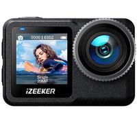 iZEEKER iA400 Action CAM 4K 20MP, 40M Underwater Camera & 12M Waterproof (unprotected), Dual Screen Helmet Camera with Integrated 1600 mAh Battery and 64 GB Memory, EIS, 5G WiFi, Accessories