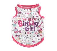 Izefia Camisetas para Perros Ropa Transpirable Princesa Cumpleaños Frescas Verano Camiseta Sin Mangas Chaleco Camiseta para Perro Pequeño Cachorro Gato