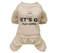 Izefia Perro Sudadera con Capucha Ropa Vamos 4 Patas Sudadera de Lana sin Capucha Suéter Invierno Caliente Algodón con Capucha Cuello Tripulante para Gato Pequeño Perro Medio