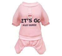 Izefia Perro Sudadera con Capucha Ropa Vamos 4 Patas Sudadera de Lana sin Capucha Suéter Invierno Caliente Algodón con Capucha Cuello Tripulante para Gato Pequeño Perro Medio