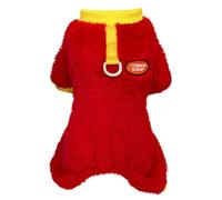 Izefia Ropa de Suéter para Perro Prendas Suéteres de Lana Polar Mameluco de Una Pieza Sudadera de Invierno Cálida para 4 Patas Pijamas Patrón Lindo Suéter Vaquero para Perro Pequeño o Gato Mediano