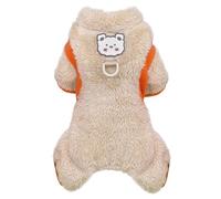 Izefia Ropa de Suéter para Perro Prendas Vellón Suéteres de Lana Pijama de Una Pieza Monos de 4 Patas Pijamas a Bloques de Color Lindo Suéter para Perro Pequeño o Gato Mediano