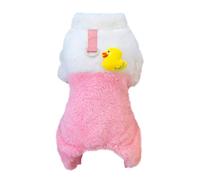 Izefia Ropa de Suéter para Perros Sudadera de Lana para Invierno Cálida 4 Patas Mono Pijamas Lindo Suéter de Pato Amarillo para Perro Pequeño Gato Mediano