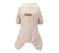 Izefia Suéter para Perro Ropa de Lana de Vellón Sudadera Cálida de Invierno Mono de 4 Piernas Pijama Suéter con Estampado de Torsión para Perro Pequeño Gato Mediano