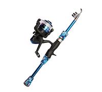 IZHAOGJING Cañas de Pescar en Mar,Cañas de Pescar Surfcasting Mini Barra de mar Ultra Corta FRP Pequeño Polo de Mar Set Pequeño Lanzamiento(Blue,1.8m)