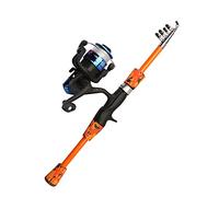 IZHAOGJING Cañas de Pescar en Mar,Cañas de Pescar Surfcasting Mini Barra de mar Ultra Corta FRP Pequeño Polo de Mar Set Pequeño Lanzamiento(Orange,1.5m)
