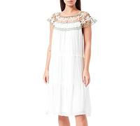 IZIA Vestido de Encaje Floral, Blanco, XS para Mujer