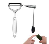 IZIHQA Conjunto De 2 Piezas Cuchillo Cortador En Espiral, Cortador Espiral Y Pelador, Portátil Manual Herramienta Corte Para Pepino Patata Zanahoria Fruta Aparatos De Cocina