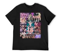 IZIWDORW Blackpink - Camiseta corta de manga corta con gráfico de gran tamaño para mujer, Negro, L