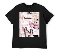 IZIWDORW Blackpink - Camiseta de manga corta de algodón para hombre, tela suave y transpirable con ajuste relajado para uso diario casual y trajes de verano, Negro, M
